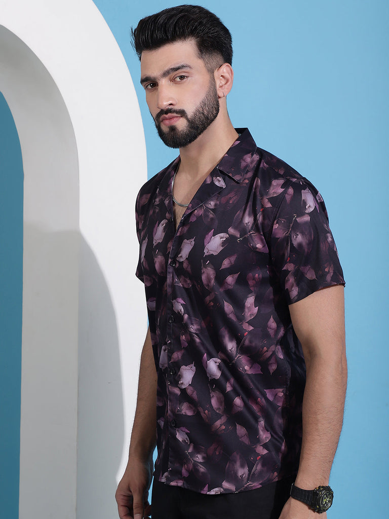 Men's Classic Floral Printed Cotton Casual Shirt