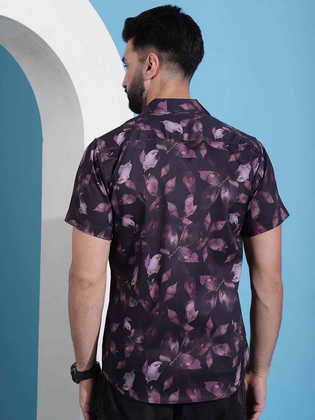 Men's Classic Floral Printed Cotton Casual Shirt - Taantav