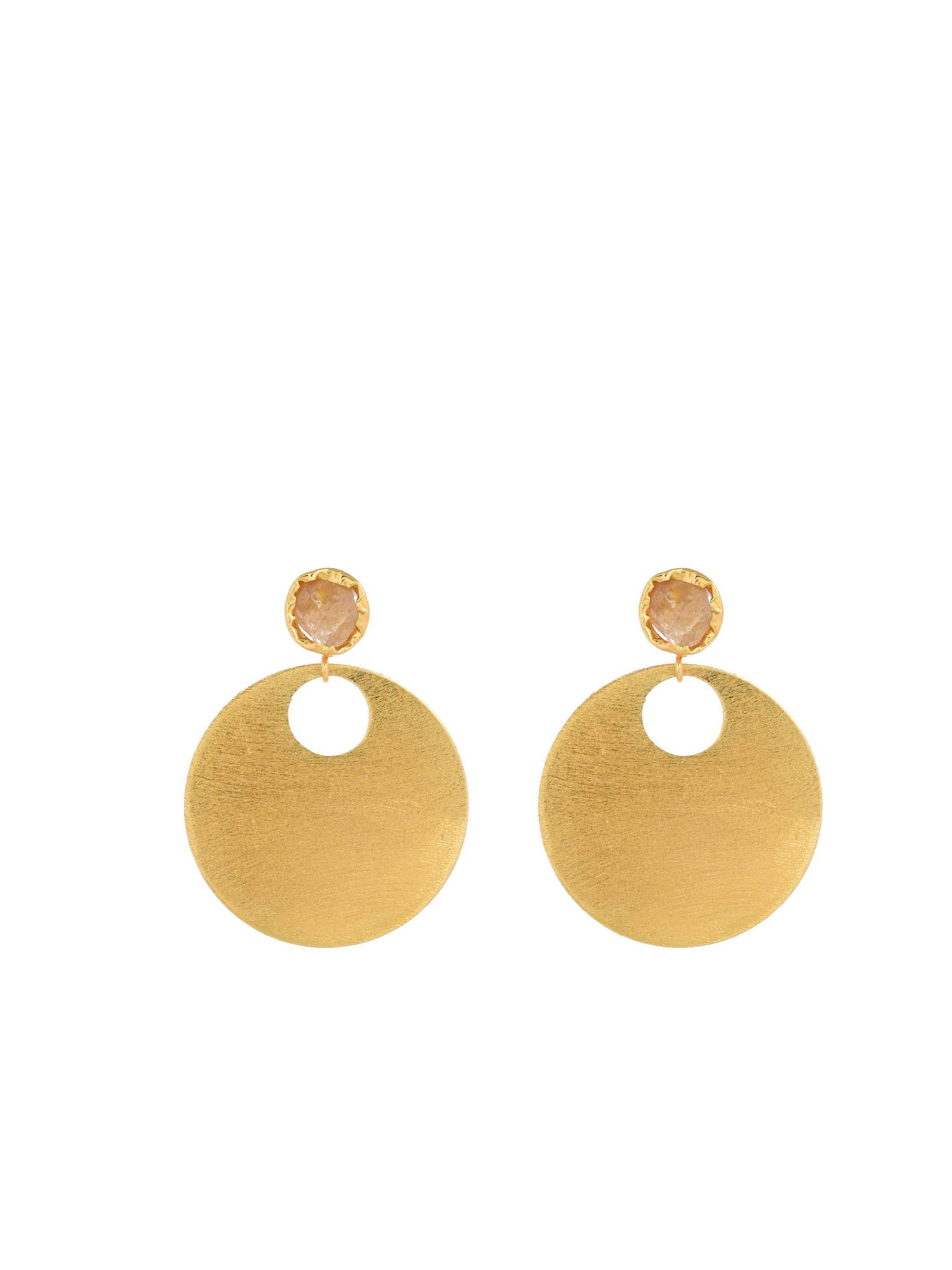 Women's Stone Studded Round Earring