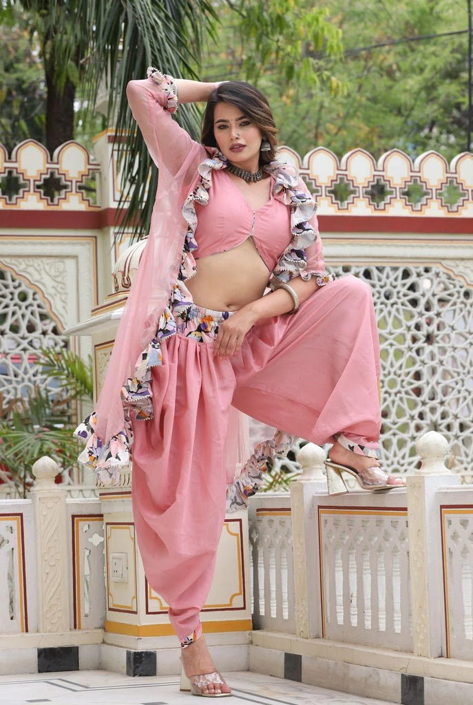 Women's Shrug Peruvian Lily Dhoti Set