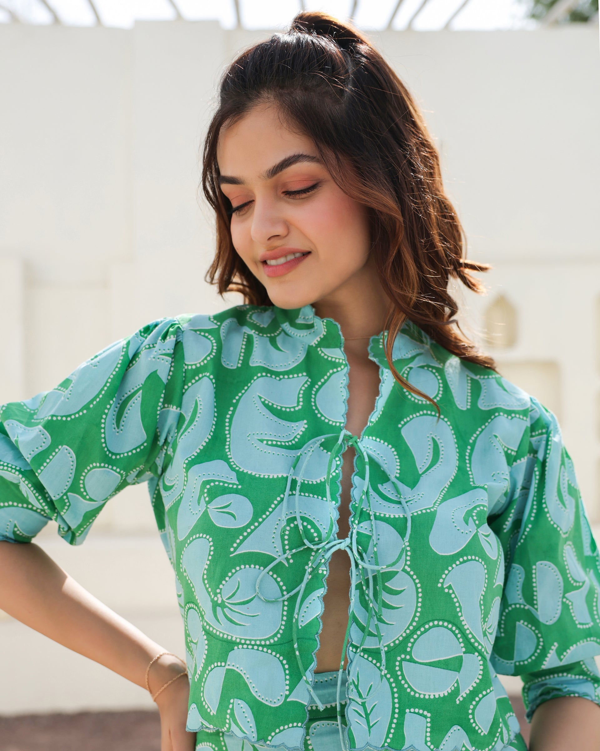 Women's Aqua Swirl Top & Skirt Co-Ord Set