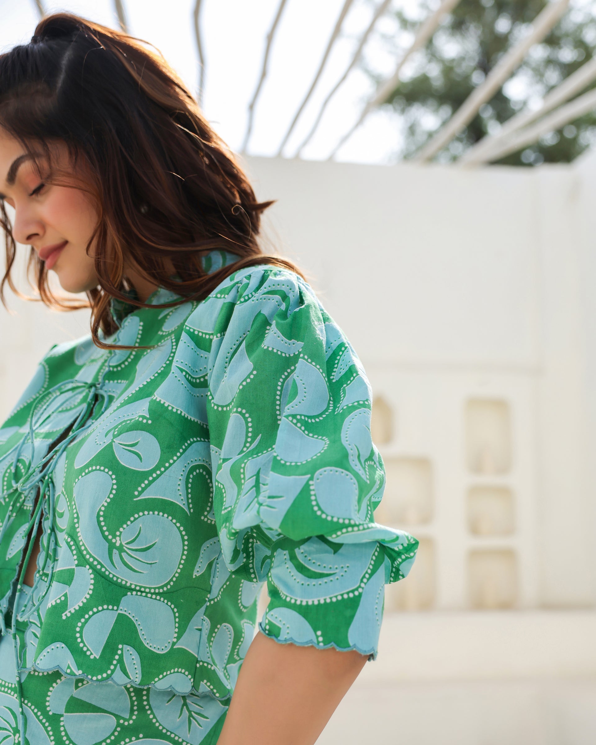 Women's Aqua Swirl Top & Skirt Co-Ord Set