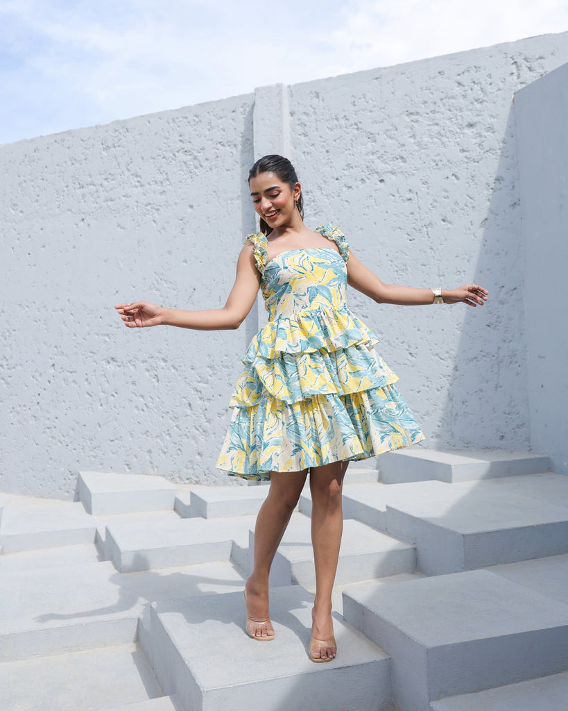 Women's Sunset Breeze Ruffle Tiered Mini Dress