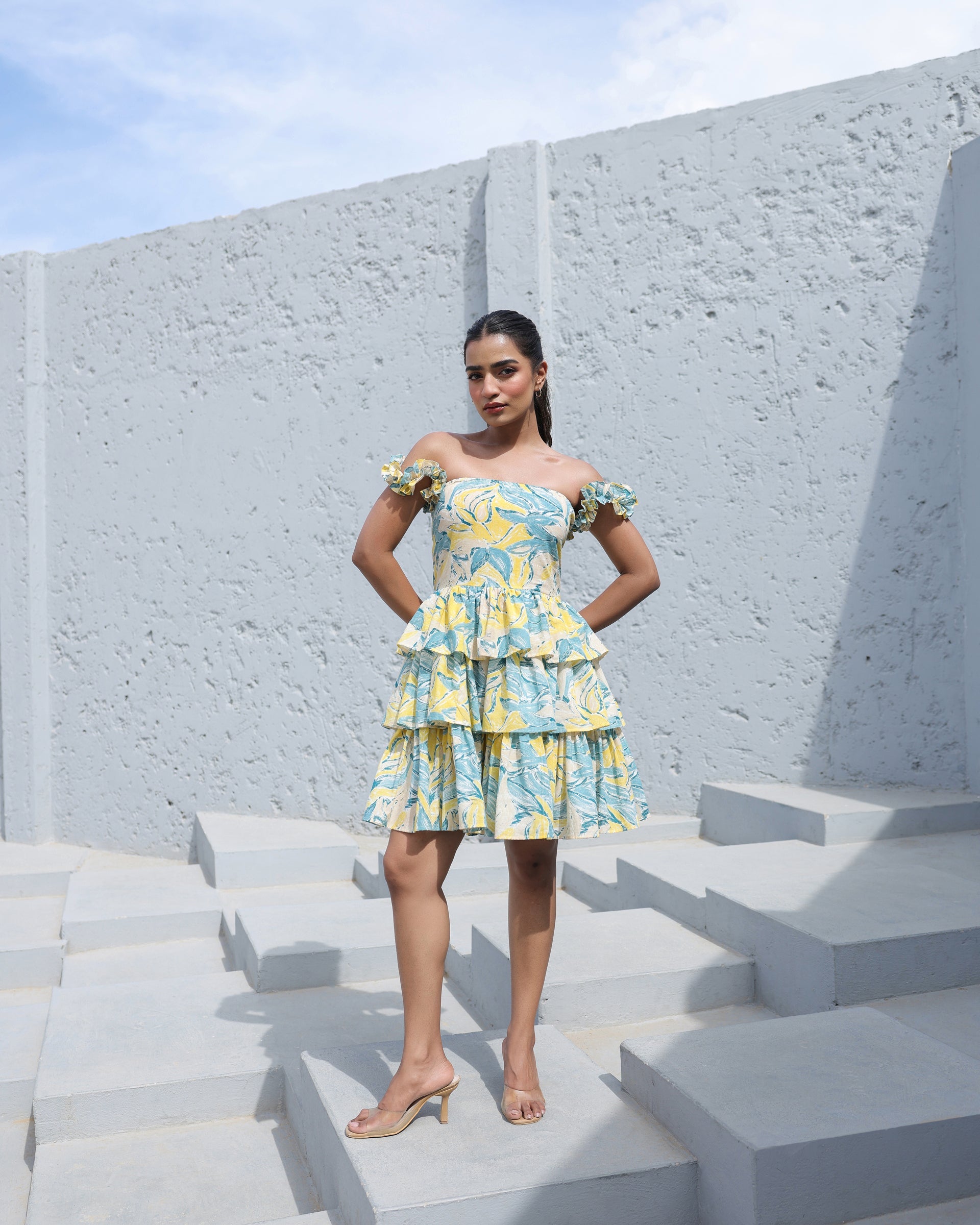 Women's Sunset Breeze Ruffle Tiered Mini Dress