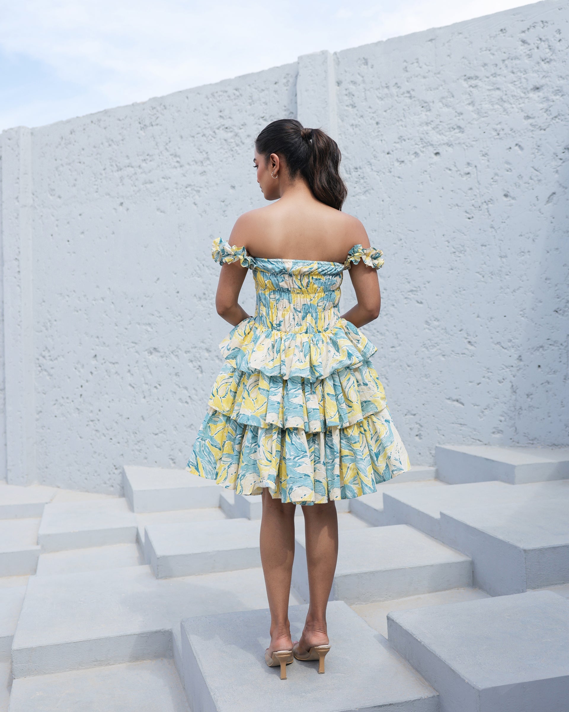 Women's Sunset Breeze Ruffle Tiered Mini Dress