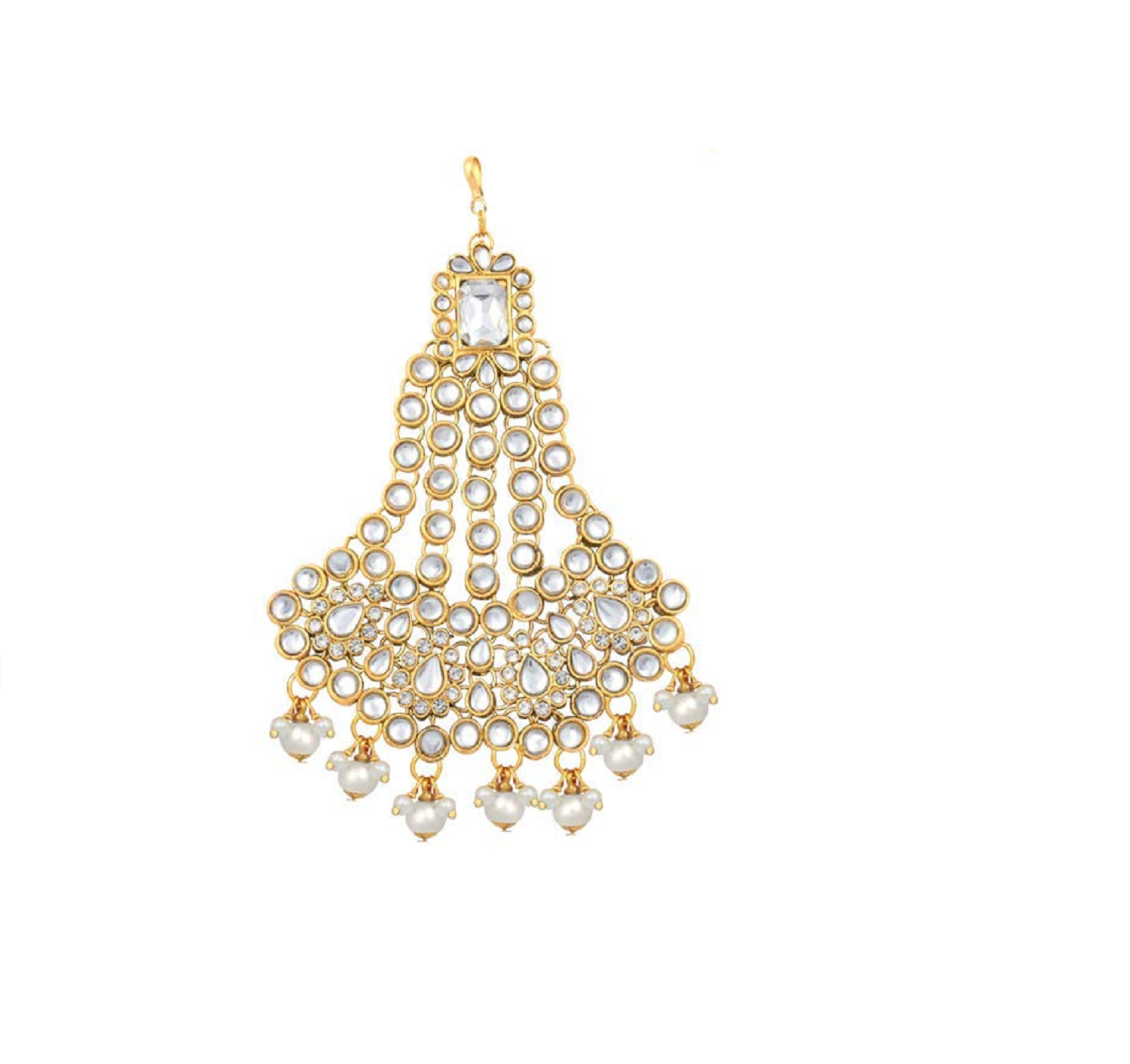 Women's 18k-gold-plated-beautiful-long-pearl-kundan-jhumar-passa-6