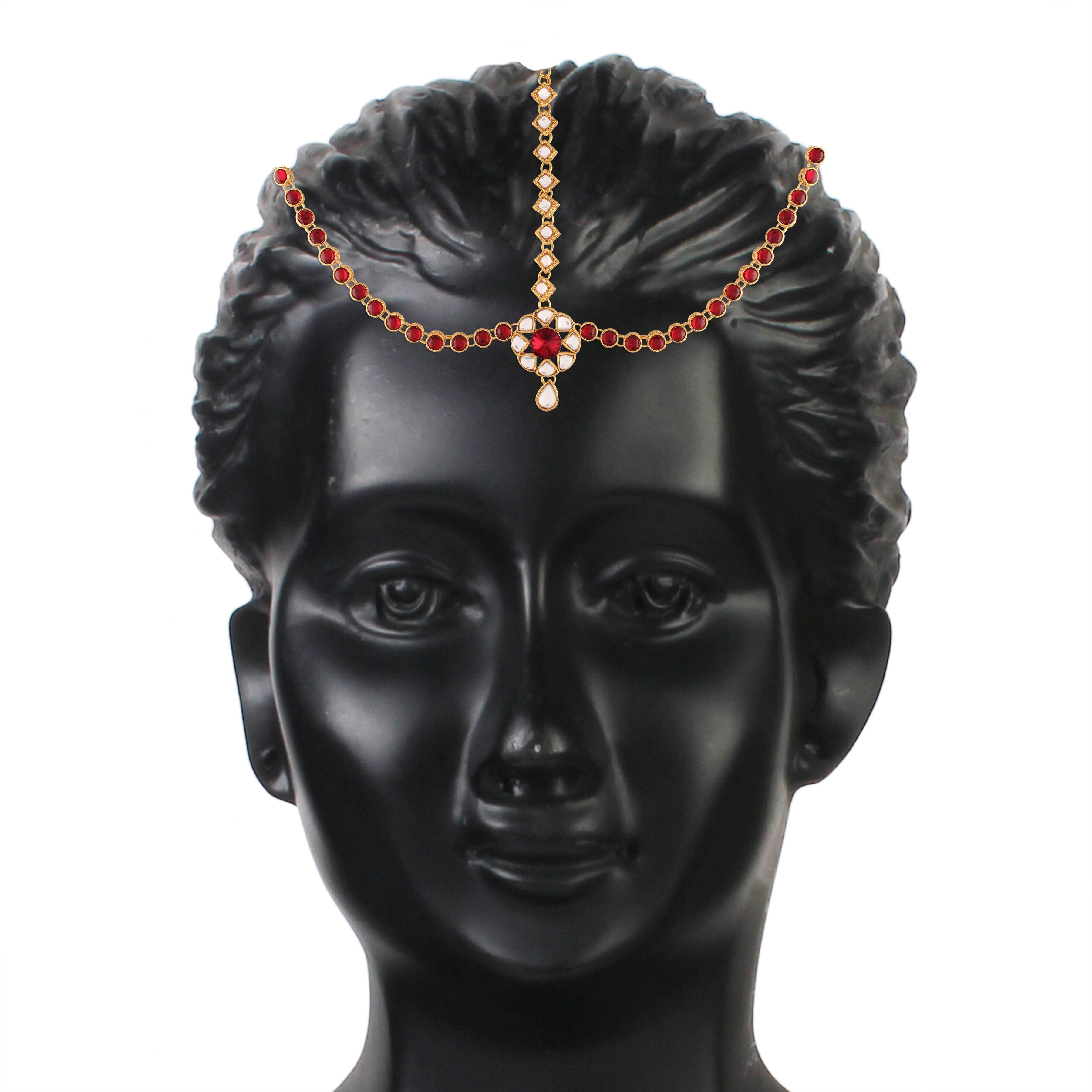 Women's 18K Gold Plated Kundan Studded Bridal Matha Patti