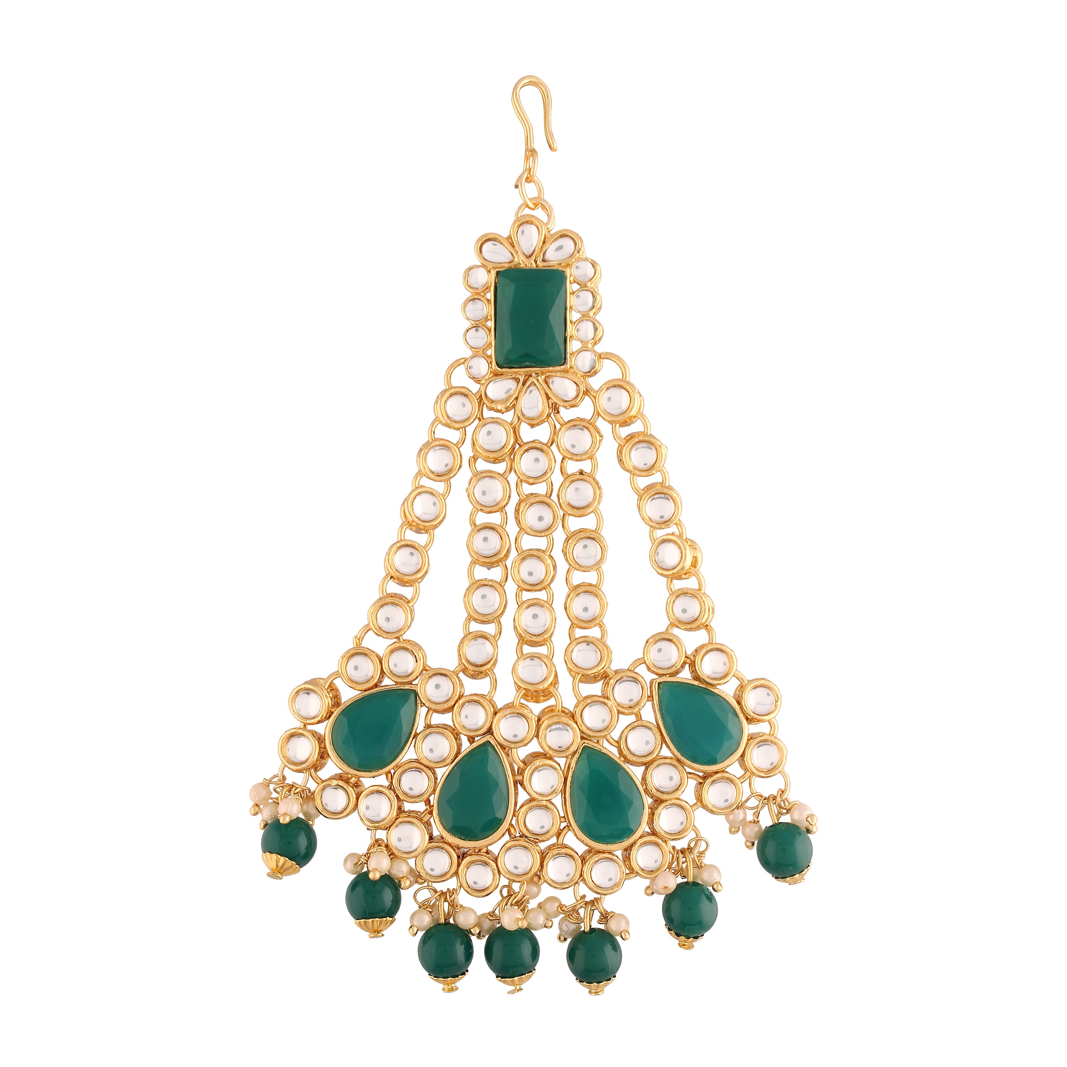 Women's 18k-gold-plated-beautiful-long-pearl-kundan-jhumar-passa-6