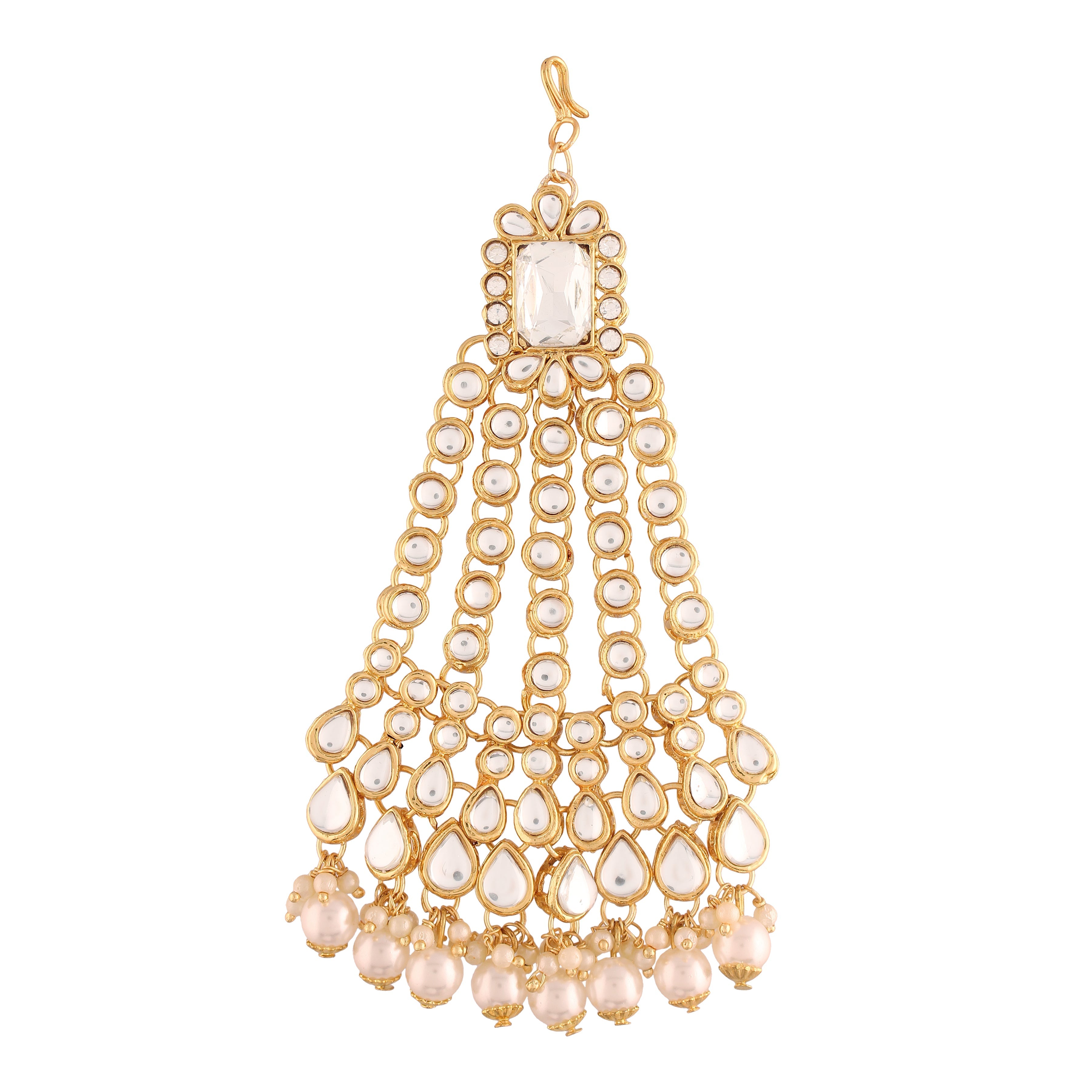 Women's 18k-gold-plated-beautiful-long-pearl-kundan-jhumar-passa-6