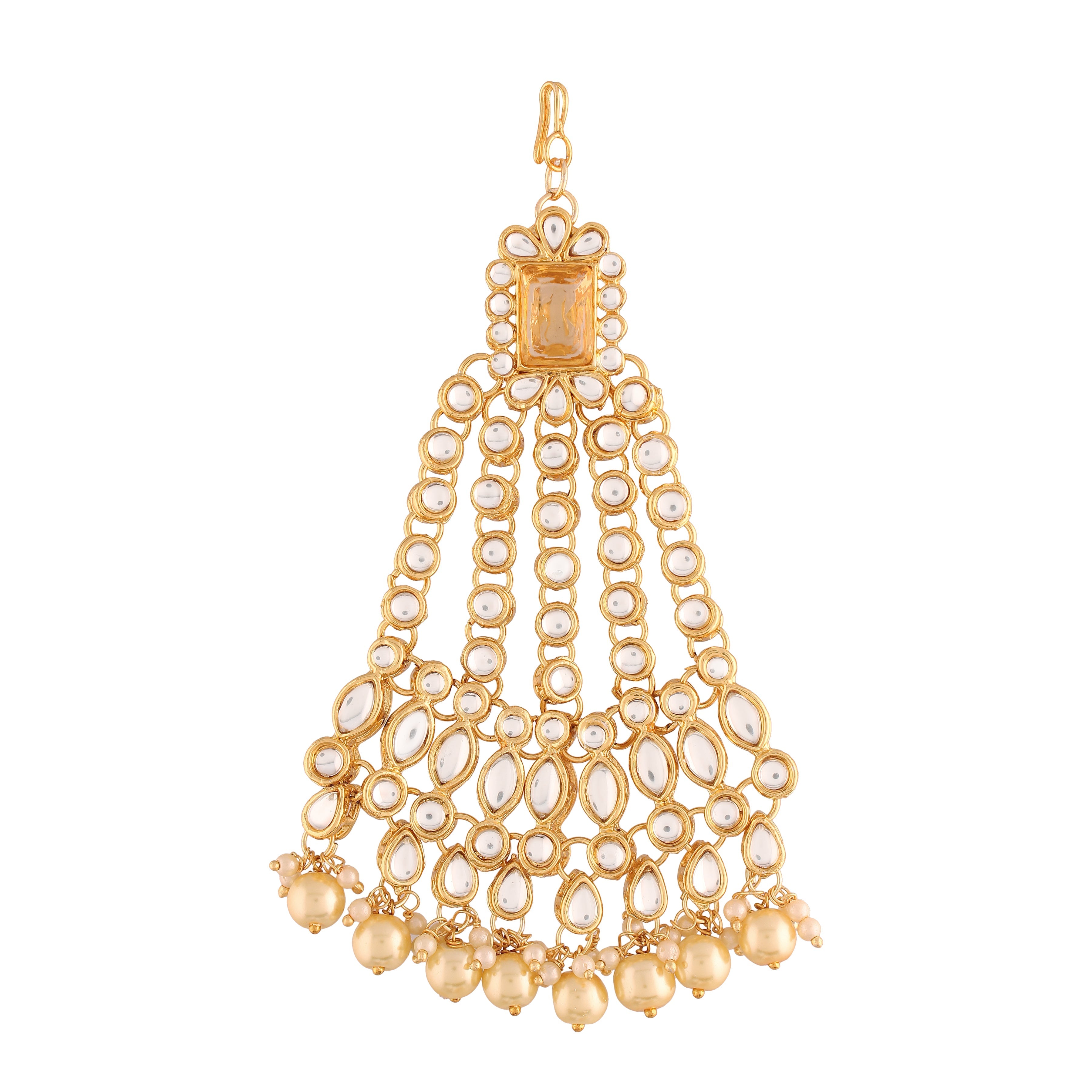 Women's 18k-gold-plated-beautiful-long-pearl-kundan-jhumar-passa-6