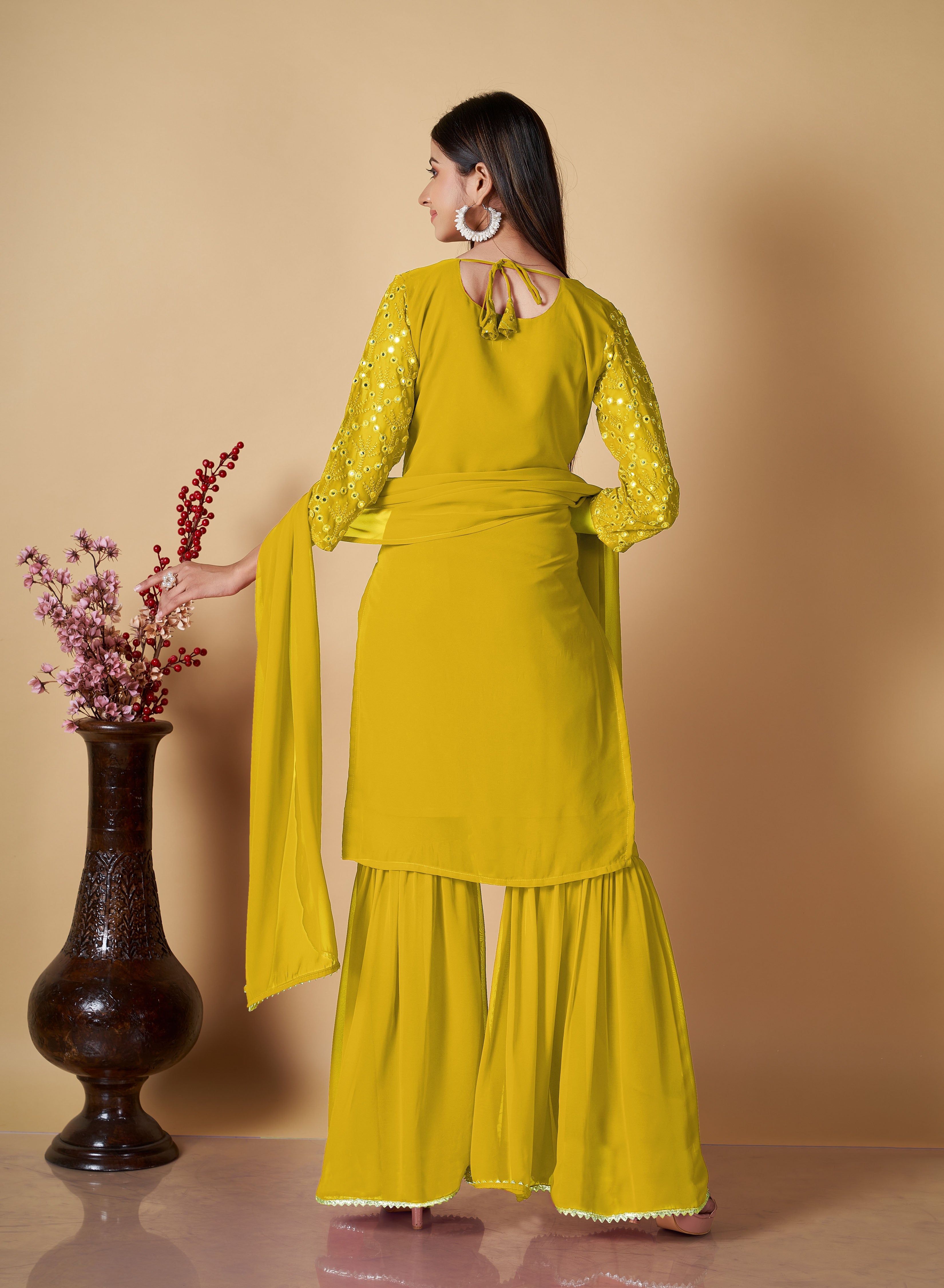 Women's Party Wear Embroidery Kurti Sharara Collection - Final Clearance Sale