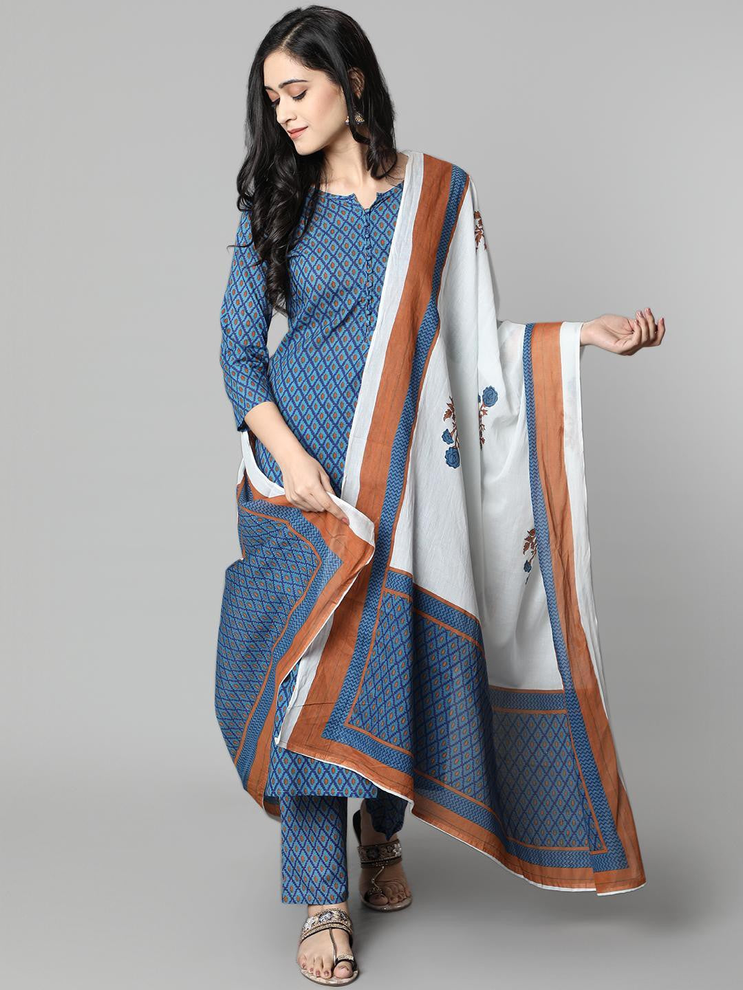 Women's Blue Printed Rayon Kurti Collection - Final Clearance Sale