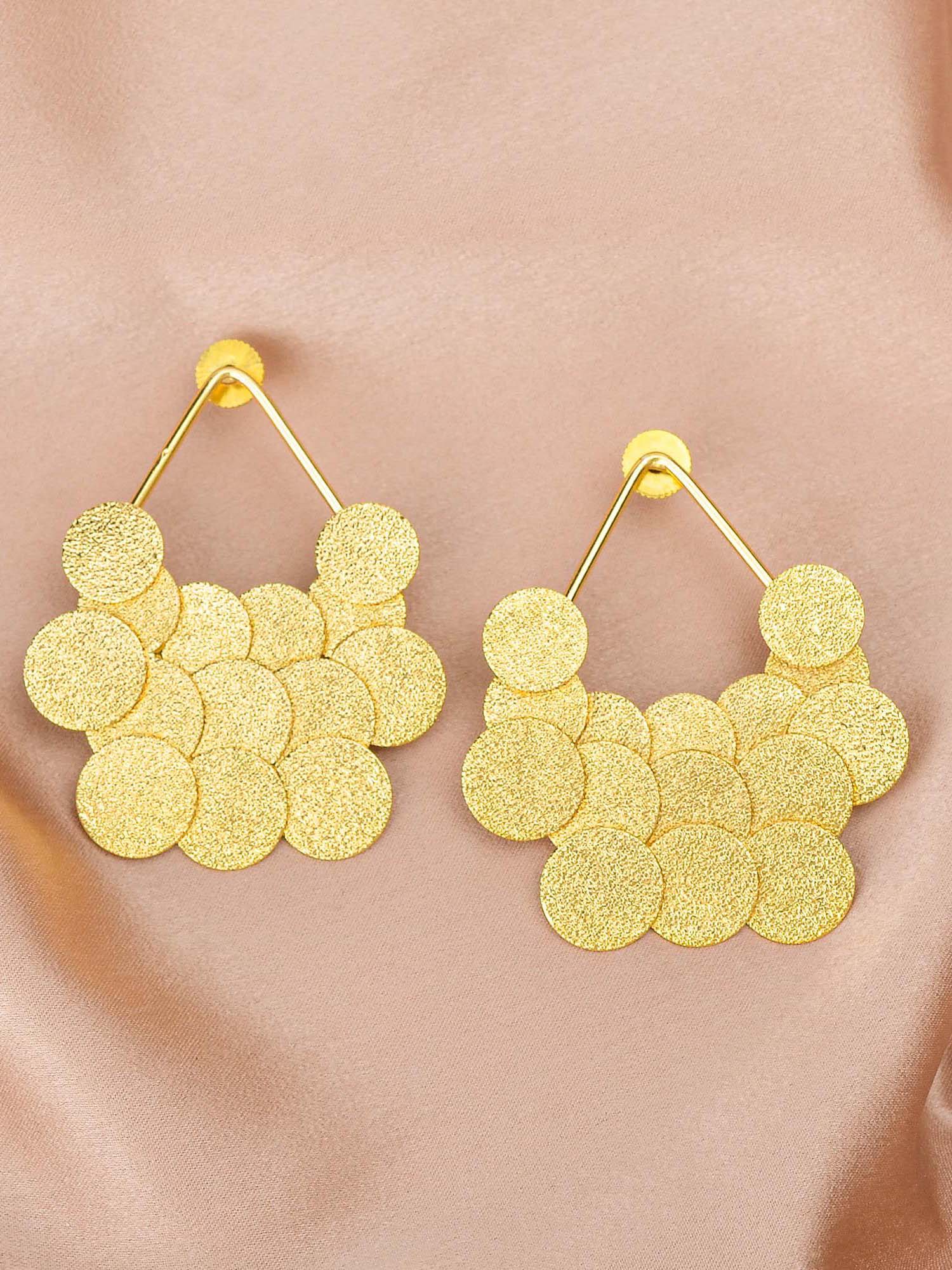 Women's Textured Circle Disc Earring