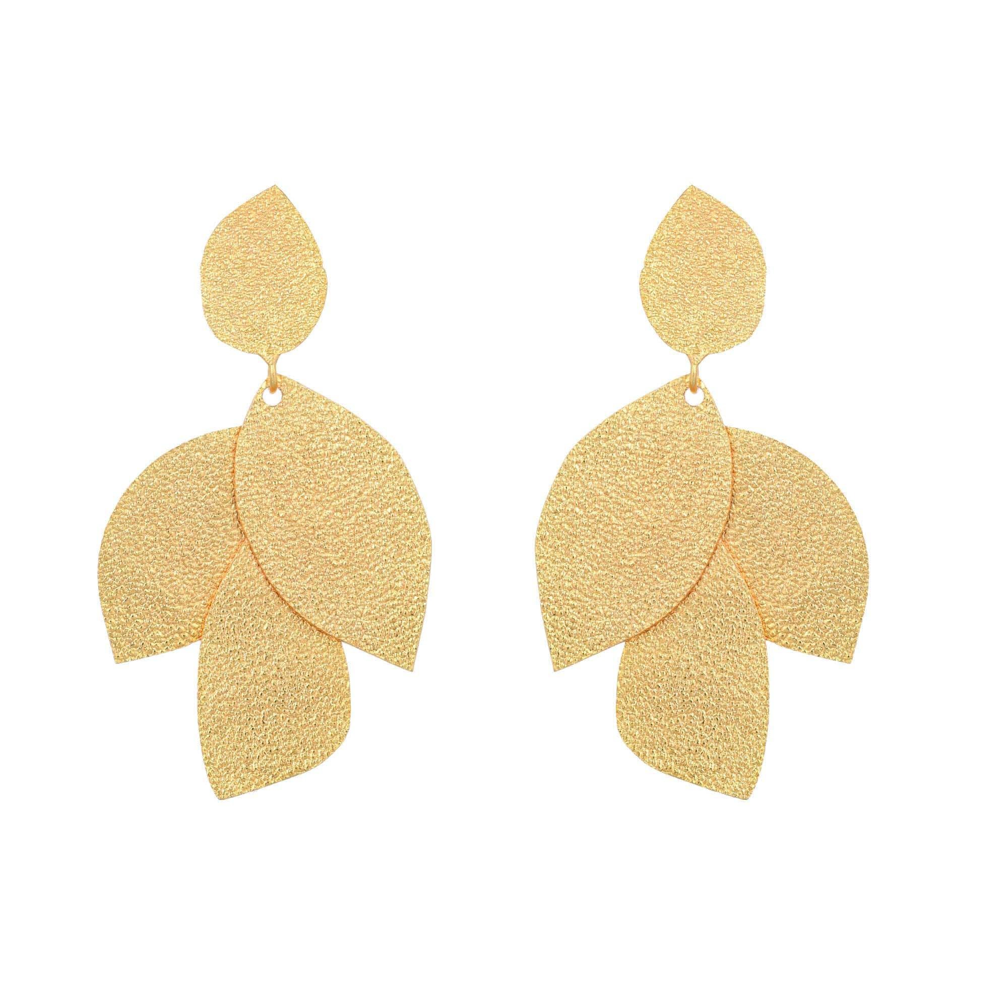 Women's Textured Leaf Earring - Zurii Jewels