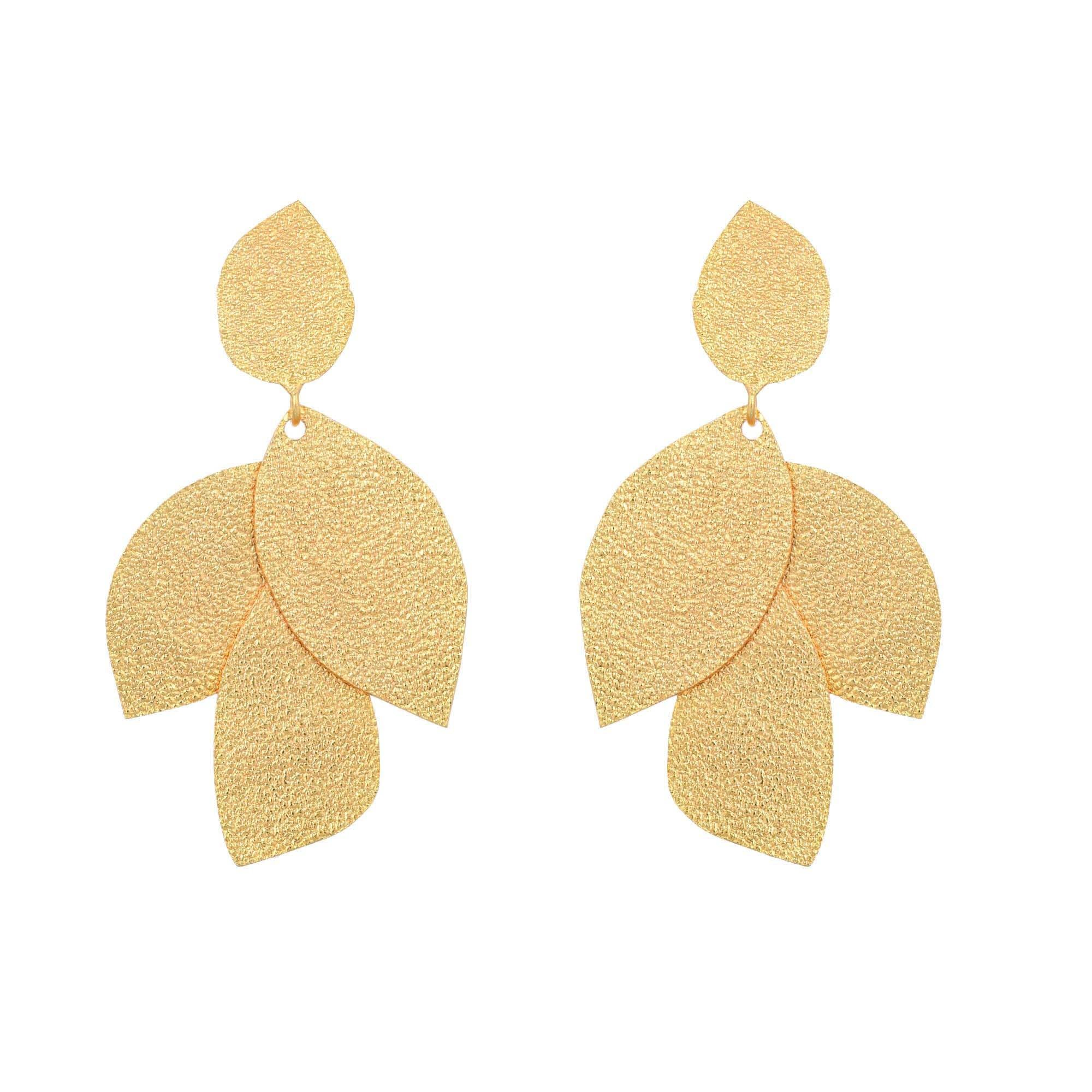 Women's Textured Leaf Earring