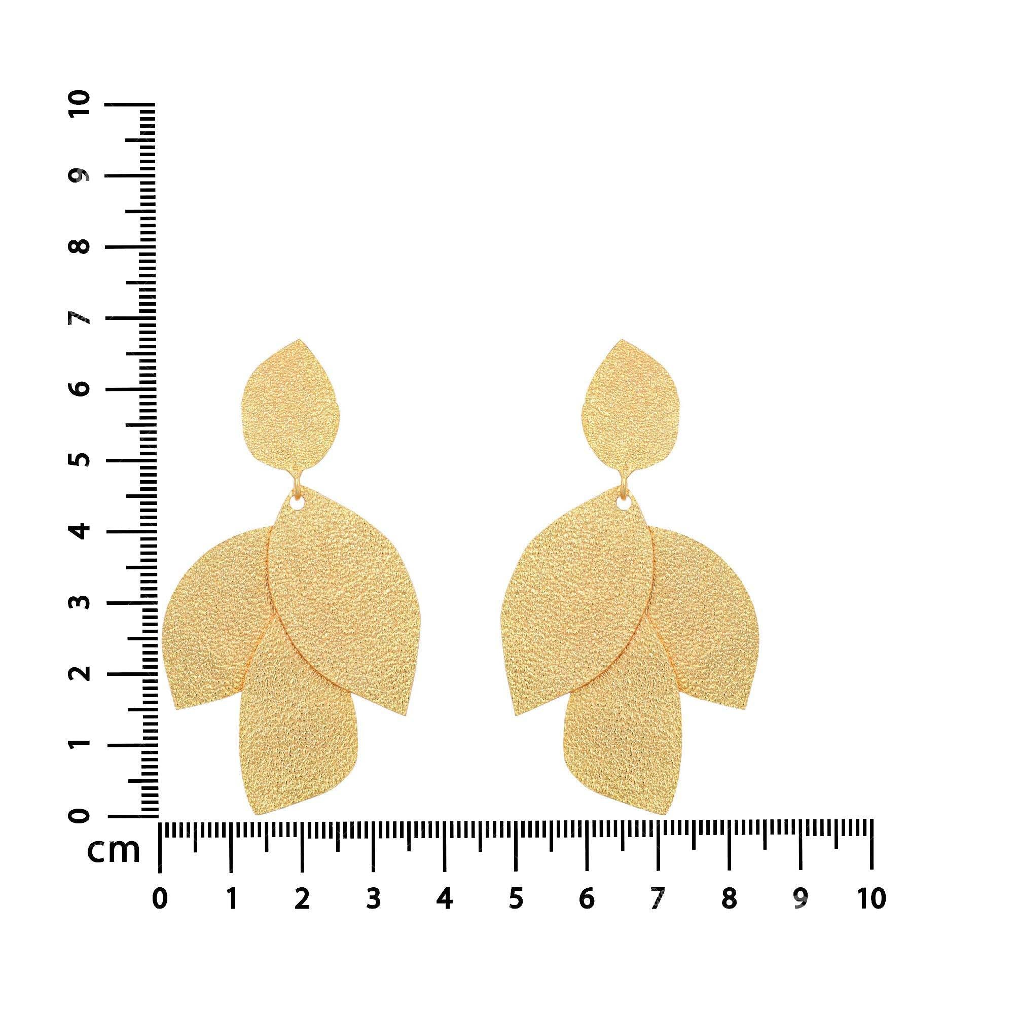 Women's Textured Leaf Earring
