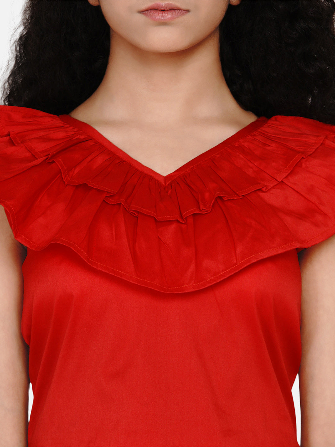 Girls Red & White Printed Ready To Wear Lehenga & Blouse - Bitiya By Bhama
