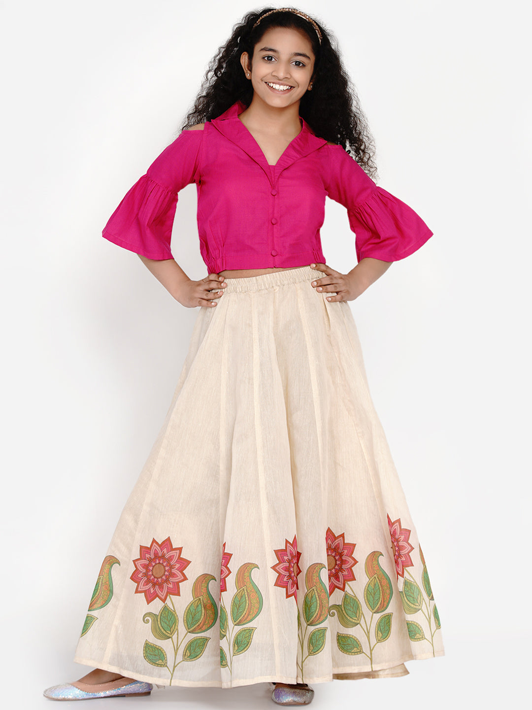 Girls Teens Block Printed Ready To Wear Lehenga & Blouse