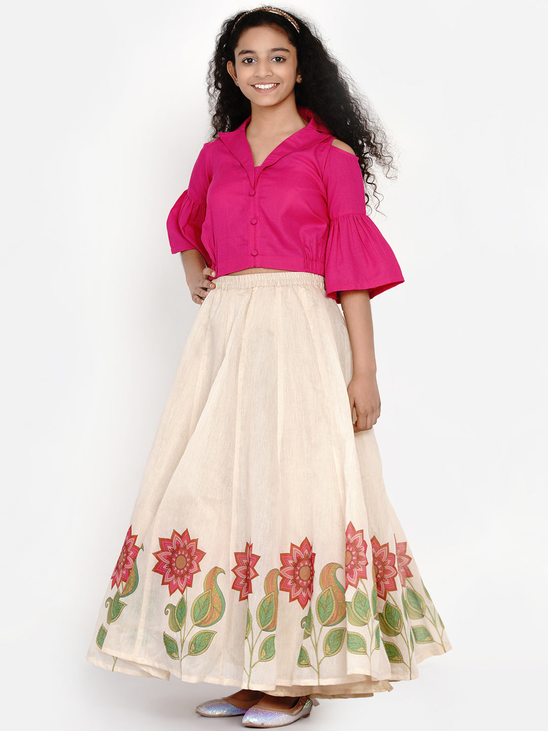 Girls Teens Block Printed Ready To Wear Lehenga & Blouse