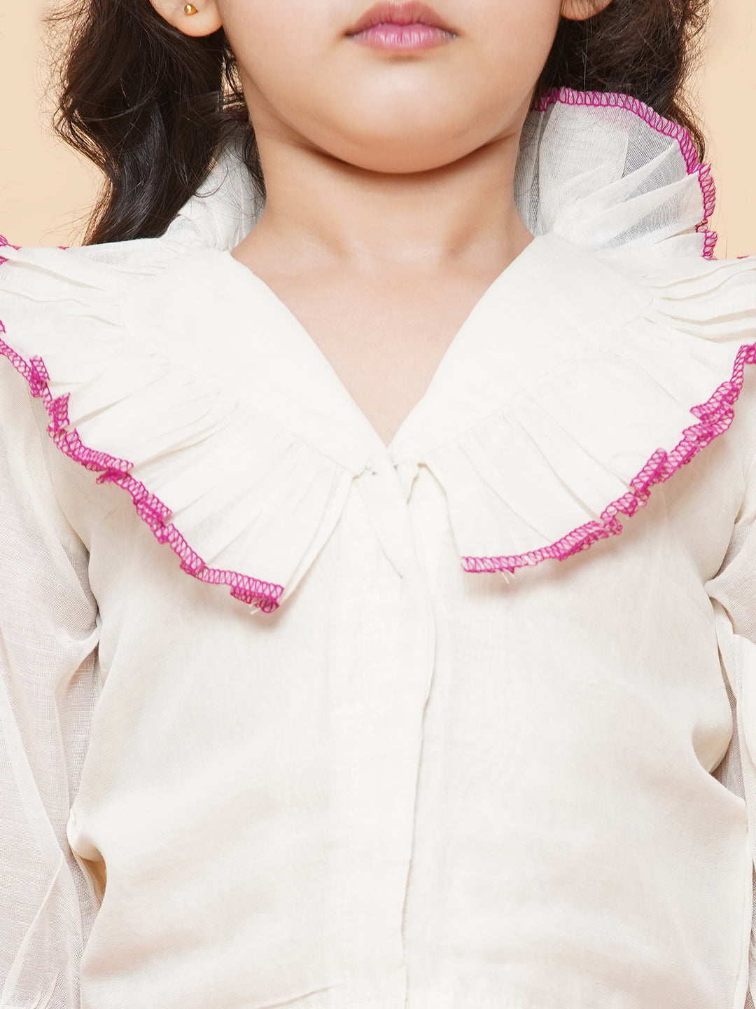 Girls Pink Leheriya Printed Ready To Wear Lehenga With White Blouse - Bitiya By Bhama