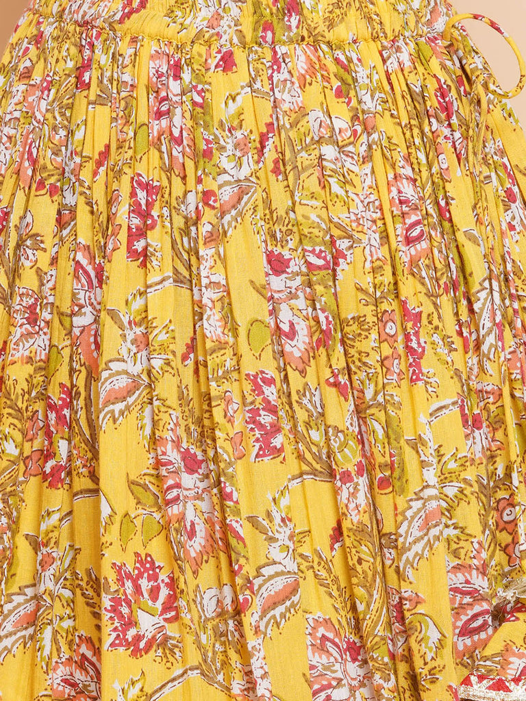 Girls Printed Ready To Wear Lehenga & Blouse With Dupatta