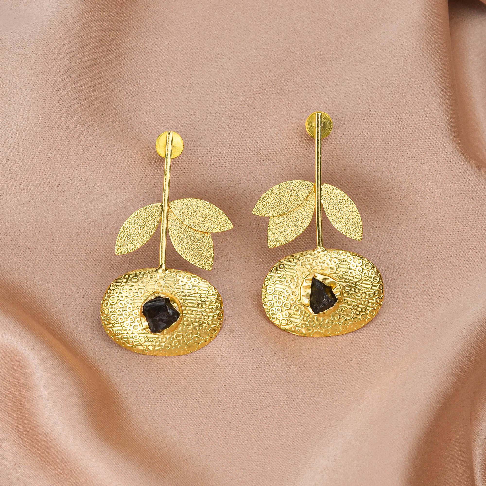 Women's Triple Leaf Textured Earrings - Zurii Jewels