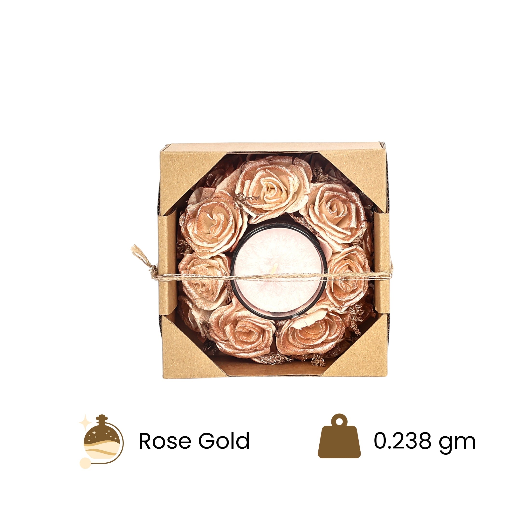 Thai Rose Fragrance Wreath Candle—Rose Gold