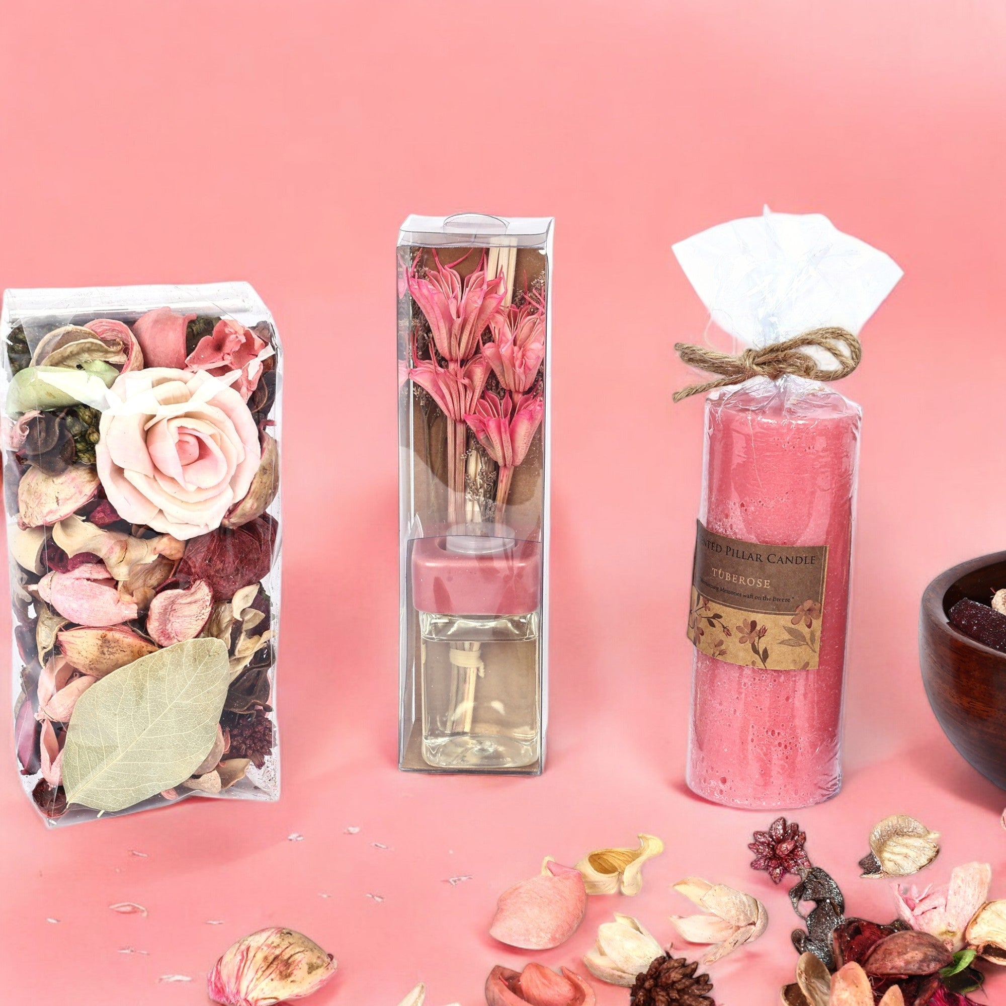 Tube Rose Aroma Gift Set—Pink