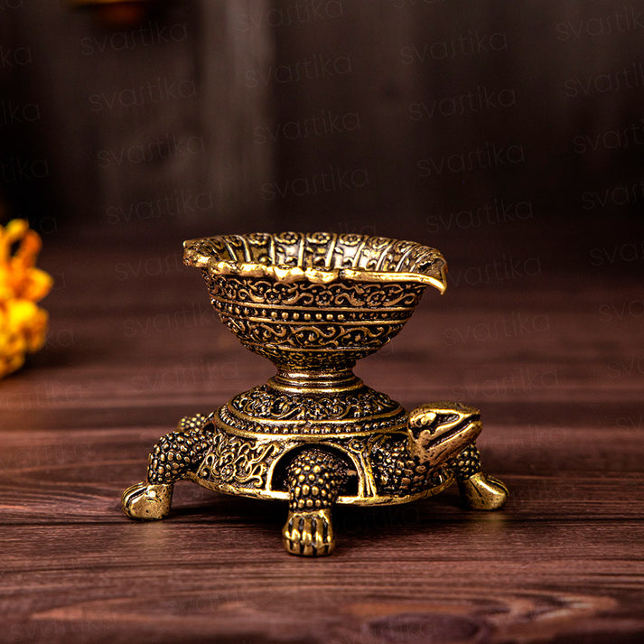 Vastu Divine Brass Tortoise Diya (1.5 Inch) - By Trendia