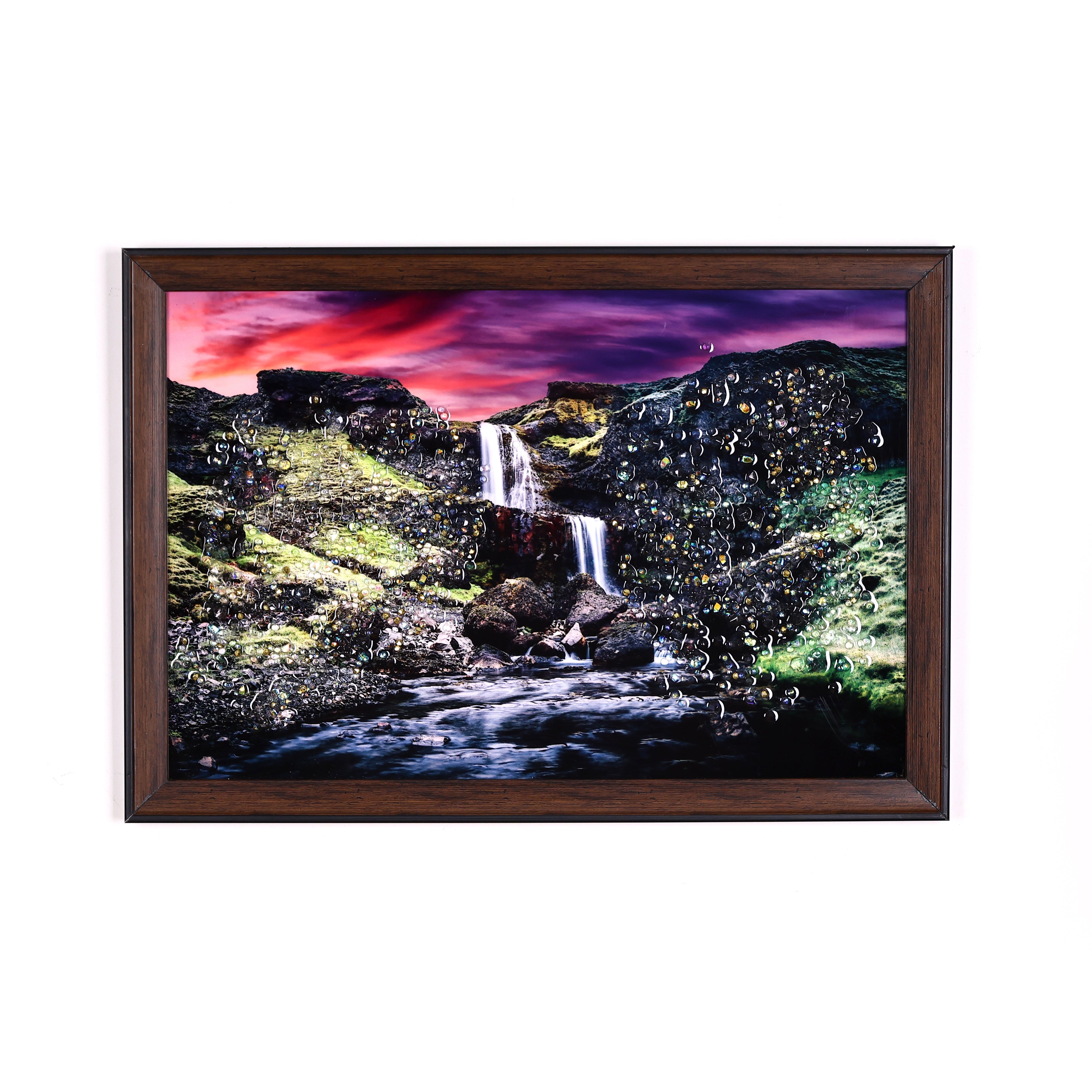 Twilight Waterfall Crystal Embellished Resin Wall Hanging