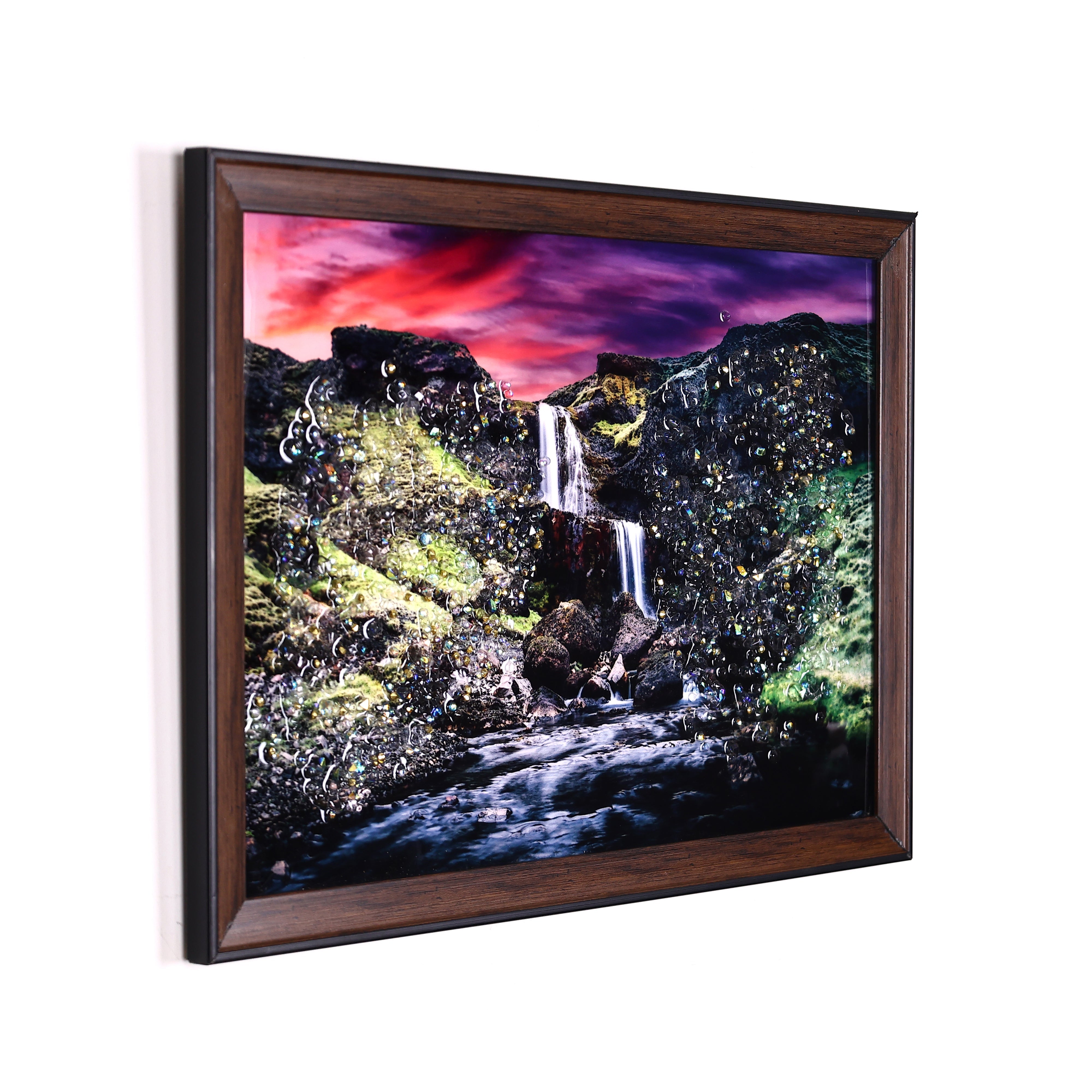 Twilight Waterfall Crystal Embellished Resin Wall Hanging