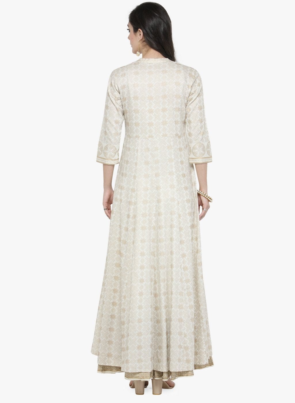 Women's Off-White Printed Maxi Dress