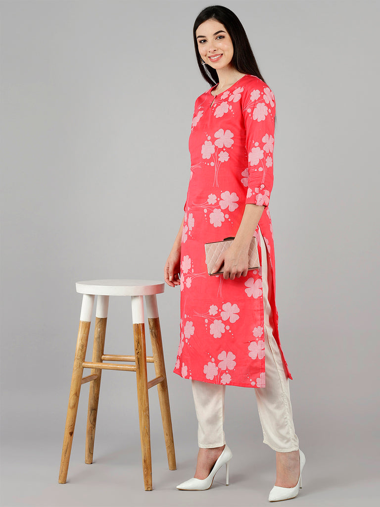 Women's Ahika Cotton Printed Kurta