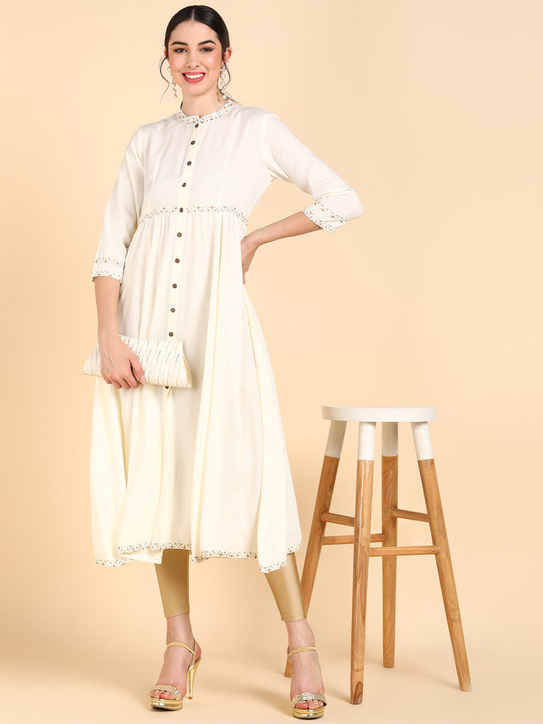 Women's Viscose Rayon Solid Kurta