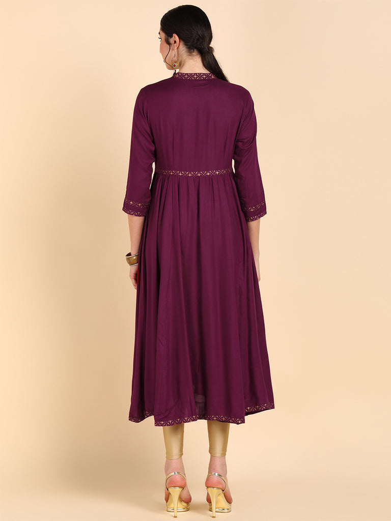 Women's Viscose Rayon Solid Kurta