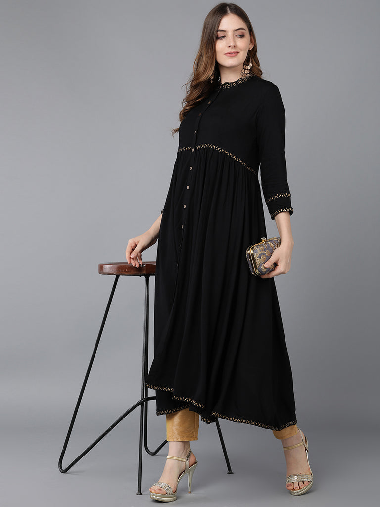 Women's Viscose Rayon Solid Kurta