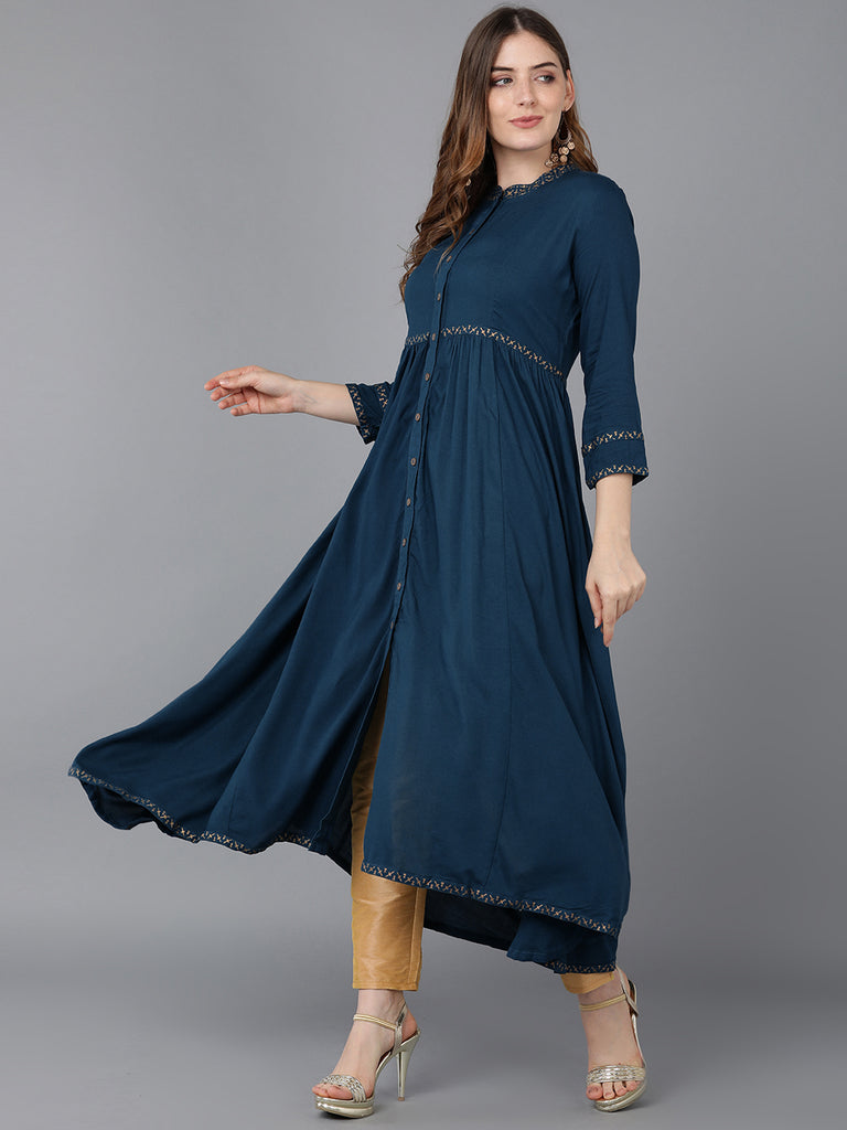 Women's Viscose Rayon Solid Kurta