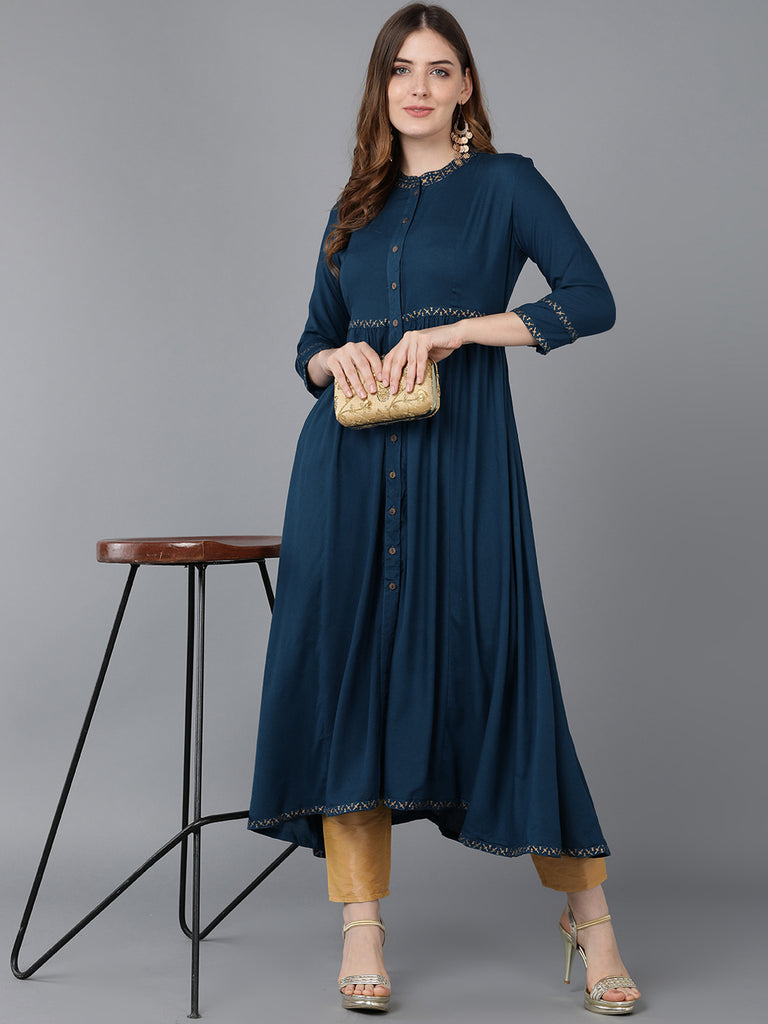 Women's Viscose Rayon Solid Kurta