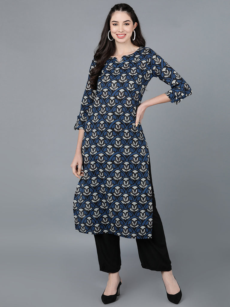 Women's Cotton Blend Printed Kurta