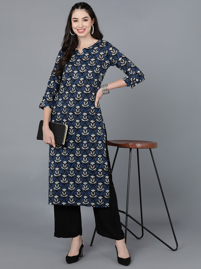 Women's Cotton Blend Printed Kurta