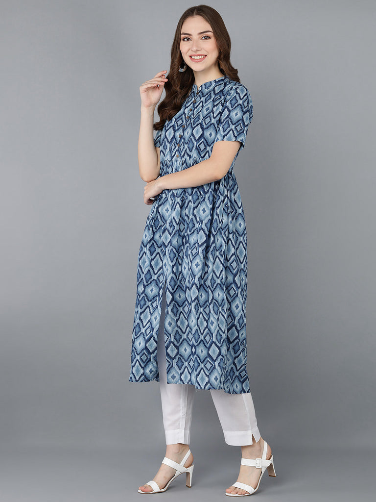 Women's Ahika Cotton Blend Geometric Printed Kurta