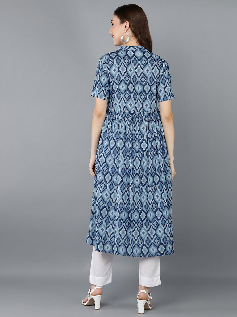 Women's Ahika Cotton Blend Geometric Printed Kurta