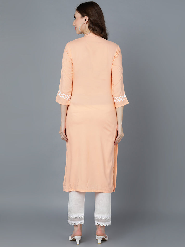 Women's Ahika Polyester Embroidered Kurta