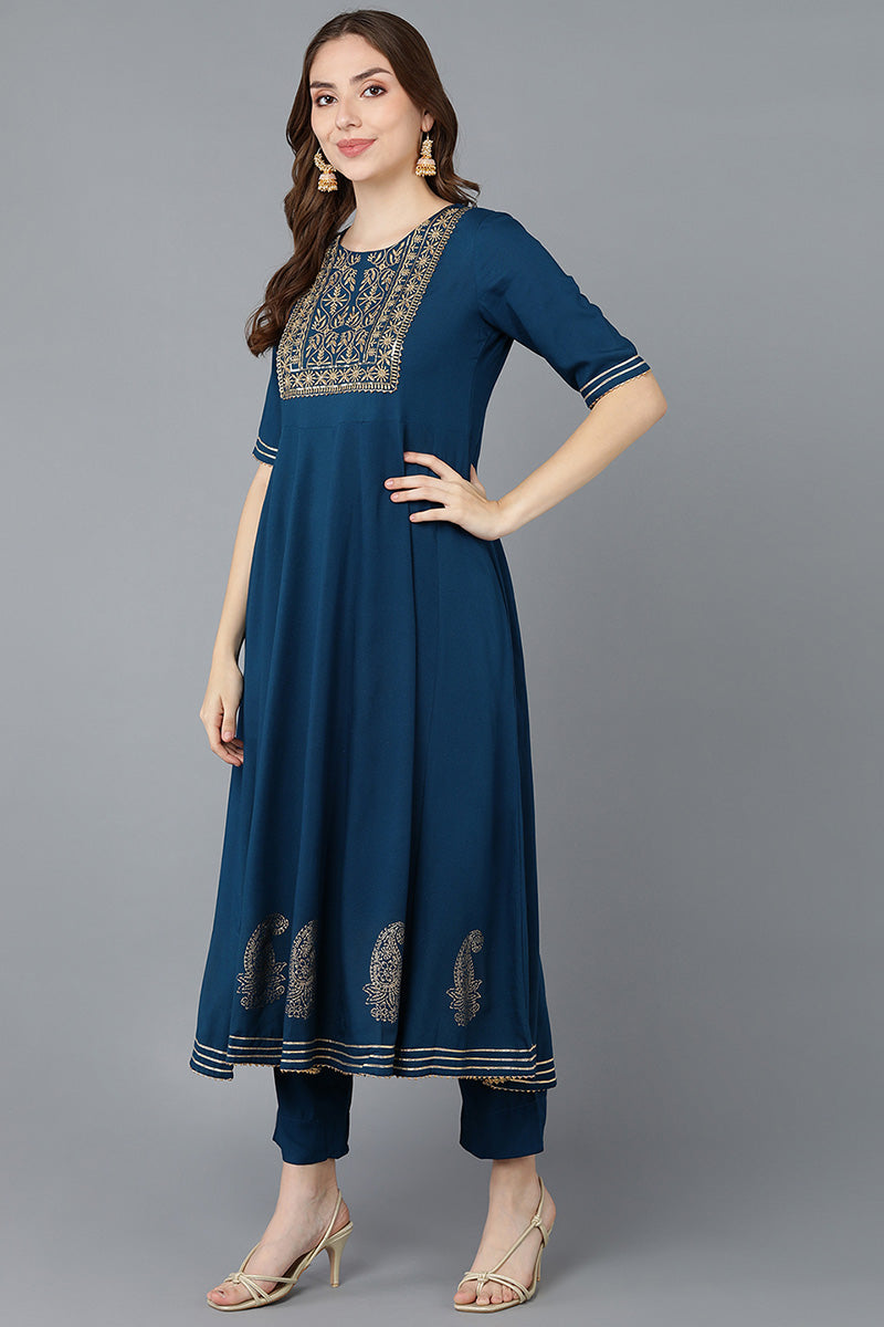 Women's Cotton Embroidered Kurta Pants With Dupatta