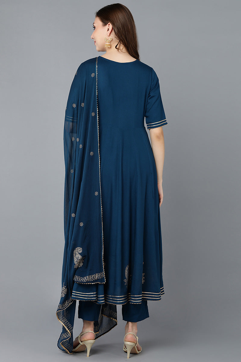 Women's Cotton Embroidered Kurta Pants With Dupatta