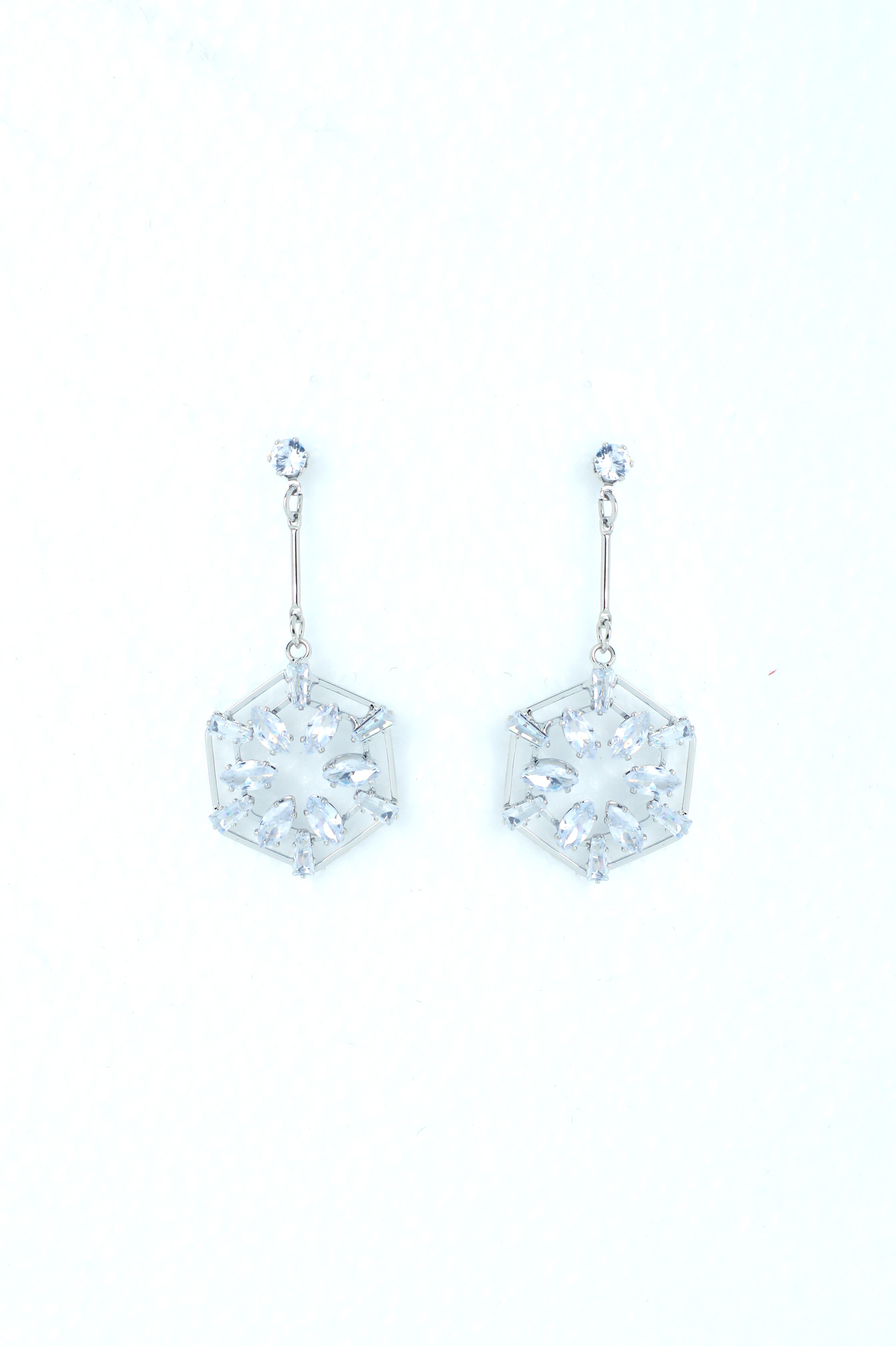 Women's Silver Plated Stone Studded Circluar Earrings