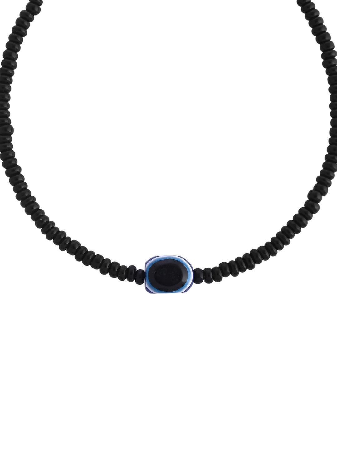 Women's Set Of 2 Evil Eye Black Beaded Anklet