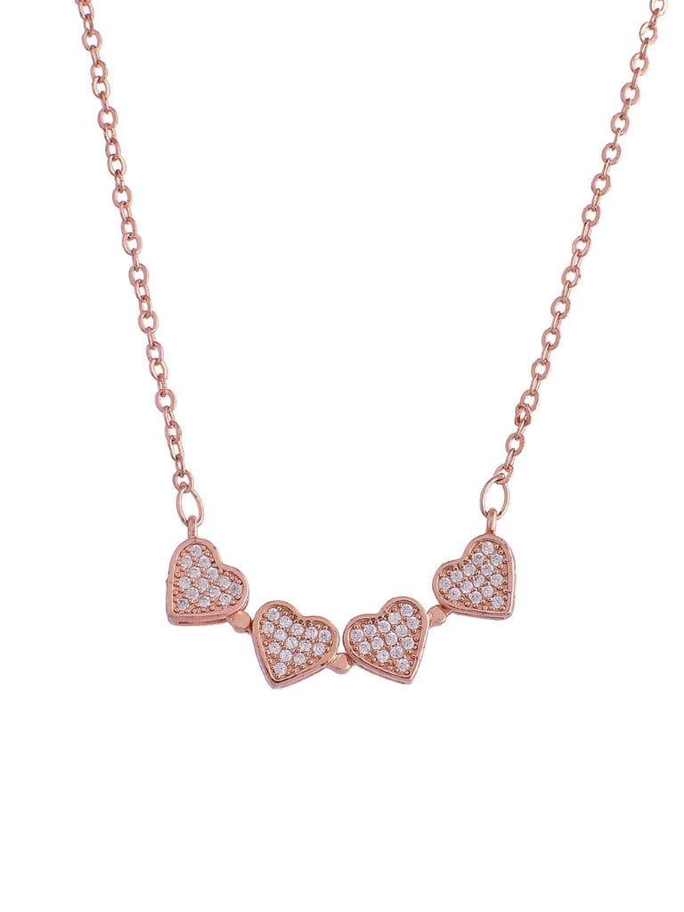 Women's Gold Plated Ad Studded Magnatical Foldable Necklace