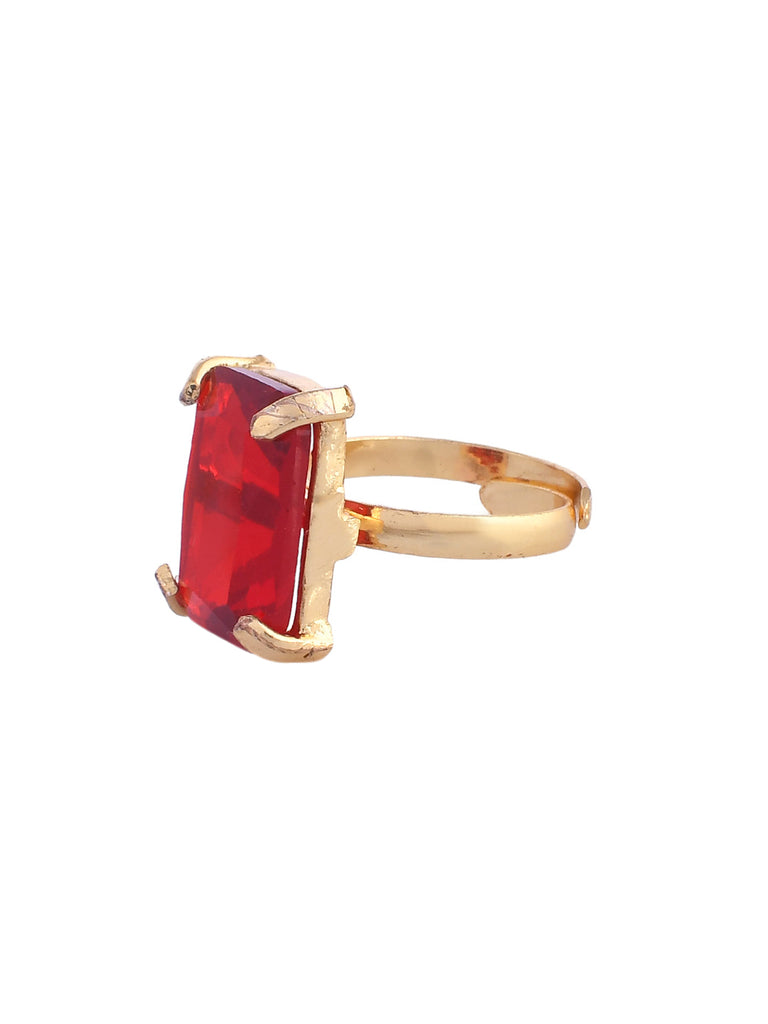 Women's 1 Gram Gold Plated Topaz & Opal Ring