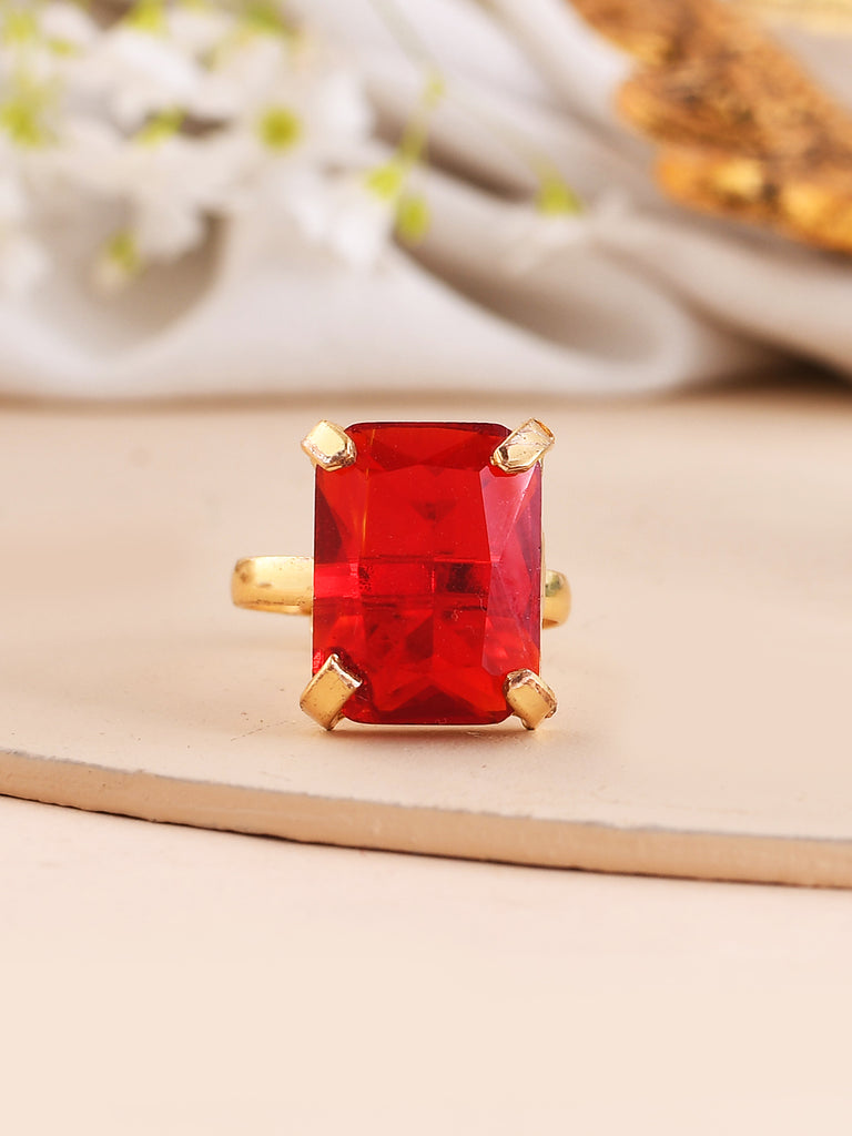 Women's 1 Gram Gold Plated Topaz & Opal Ring